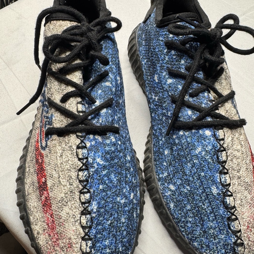 Blue and Red Patterned Sneakers